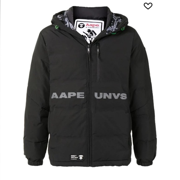BAPE X AAPE BLACK DOWN JACKET - Picture 2 of 8